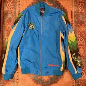 Men's JH Design Blue Milwaukee Bucks 2022/23 City Edition Full-Zip Nylon Bomber